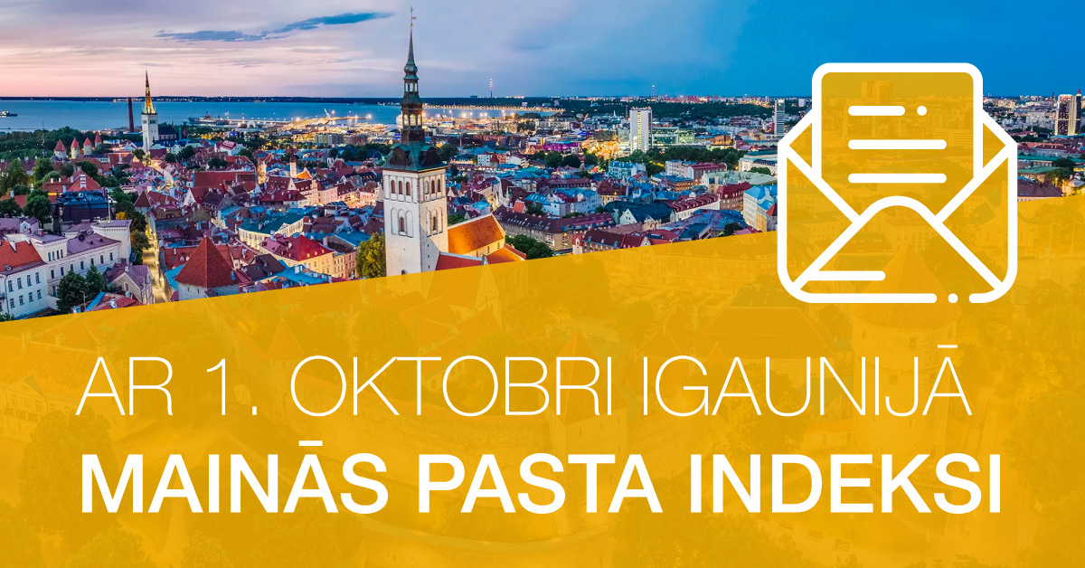 Ar 1. oktobri Igaunijā mainās pasta indeksi - Venipak